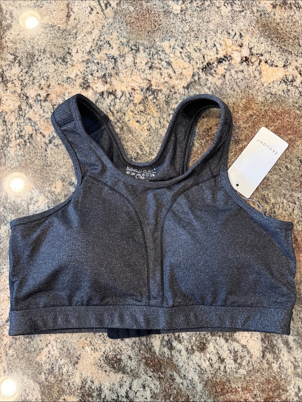 High-Neck Athletic Sports Bra - Charcoal